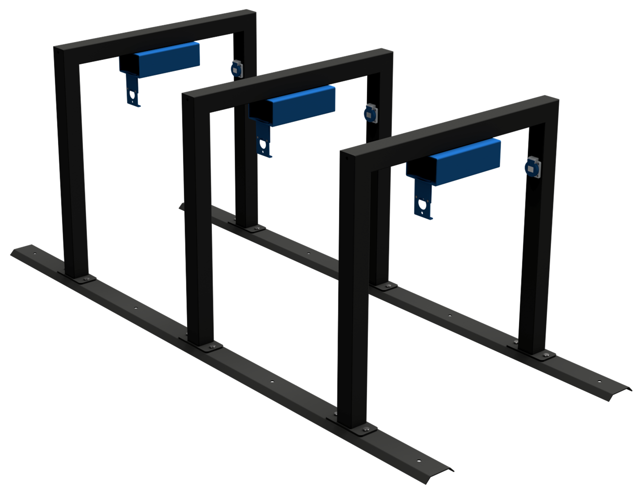 Schake E-Bike - Anlehnbügel 3er Reihenanlage ohne verschließbare Ladeboxen