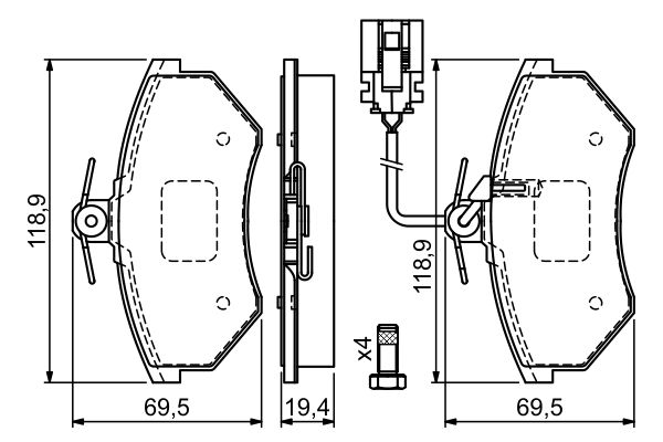 Bosch 0986460948 Bremsbelagsatz, Scheibenbremse