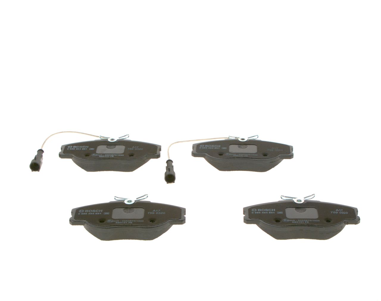 Bosch 0986494851 Bremsbelagsatz, Scheibenbremse