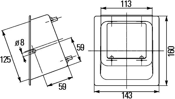 HELLA 9BG 990 353-001 Gehäuse, Arbeitsscheinwerfer