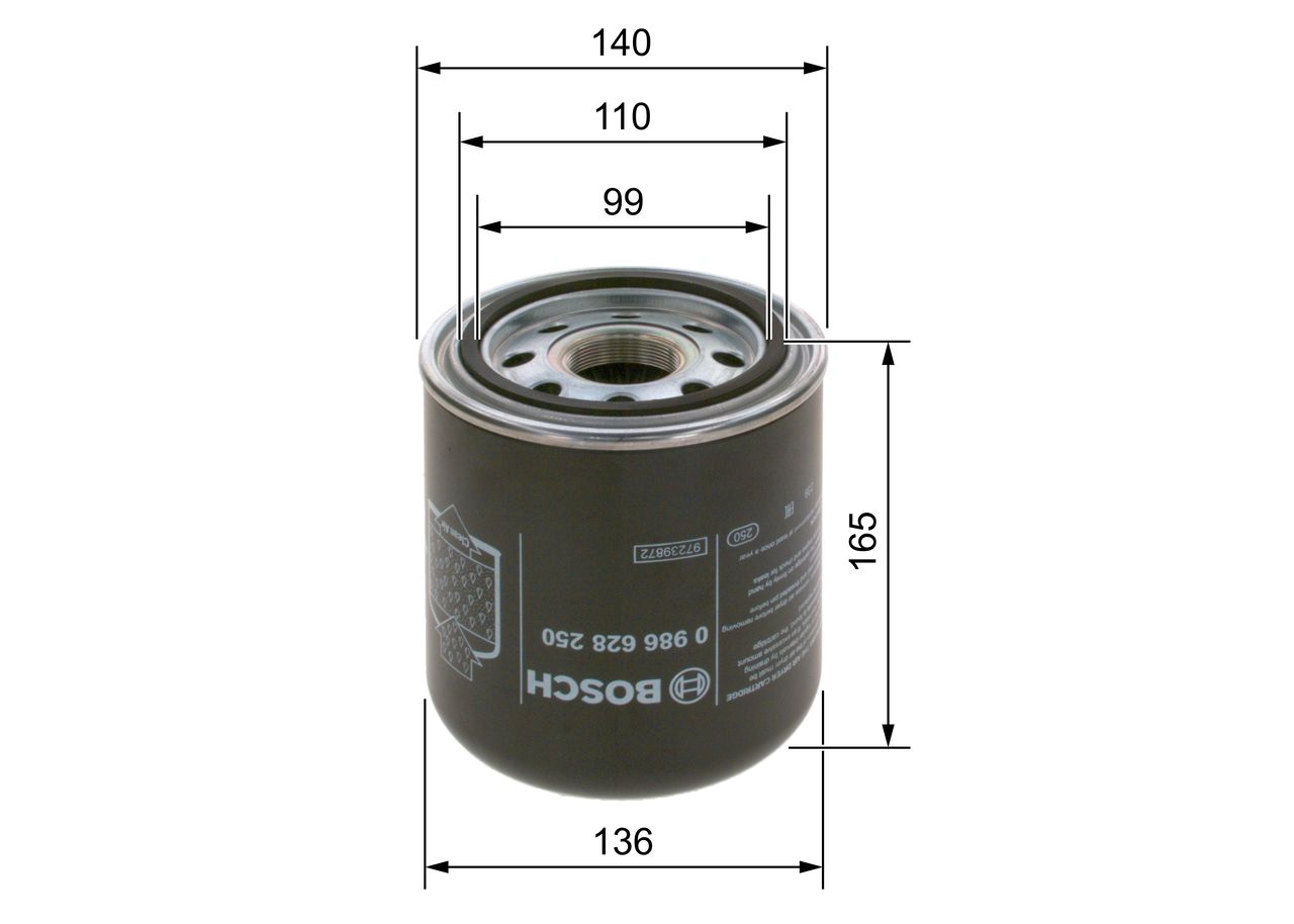 Bosch 0986628250 Lufttrocknerpatrone, Druckluftanlage