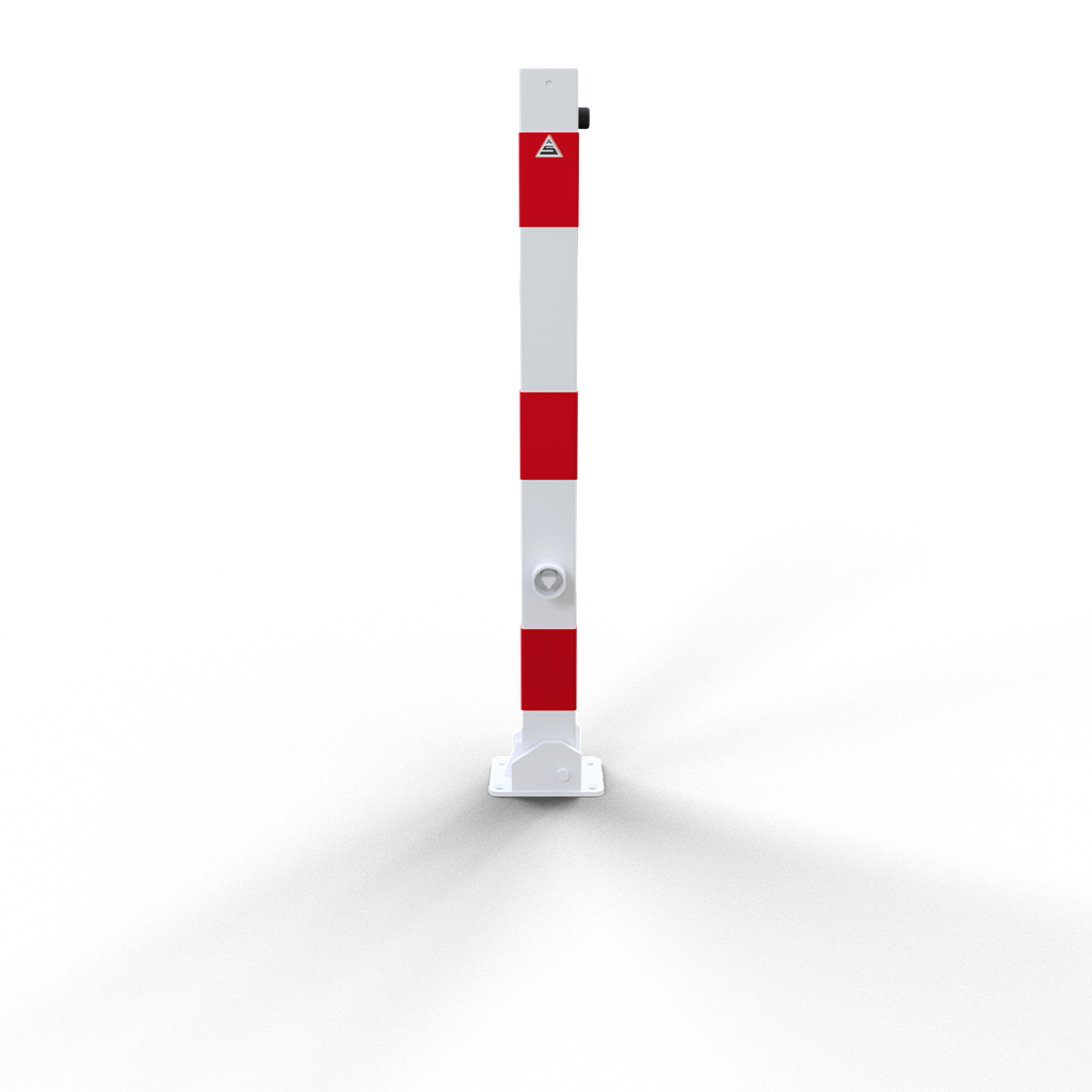 Schake Absperrpfosten, 70 mm x 70 mm, umlegbar, mit Dreikantverschluss | Beschaffenheit: feuerverzin