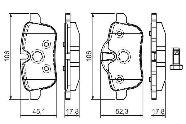 Bosch 0986494450 Bremsbelagsatz, Scheibenbremse