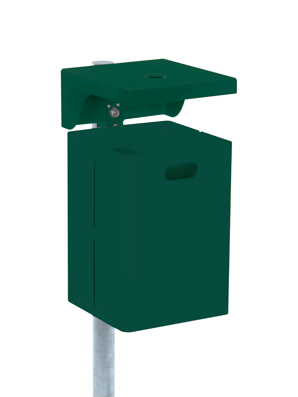 Schake Abfallbehälter mit Dach inkl Ascher feuerverzinkt ohne Standpfosten