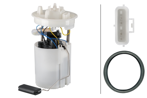 HELLA Kraftstoff-Fördereinheit 8TF 358 303-871 - Elektrische Pumpe 4-polig Für Diesel