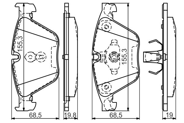 Bosch 0986494549 Bremsbelagsatz, Scheibenbremse