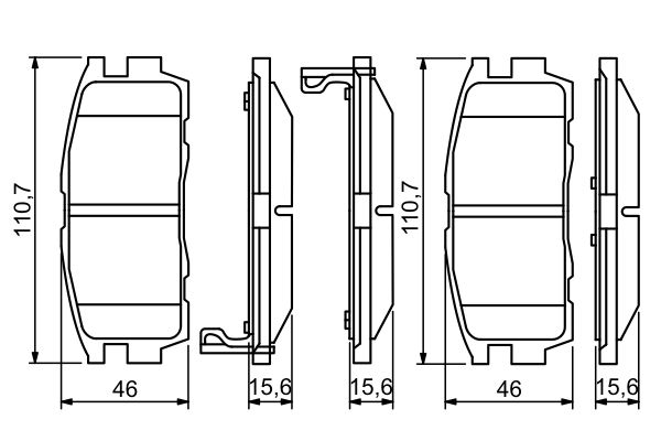Bosch 0986494251 Bremsbelagsatz, Scheibenbremse