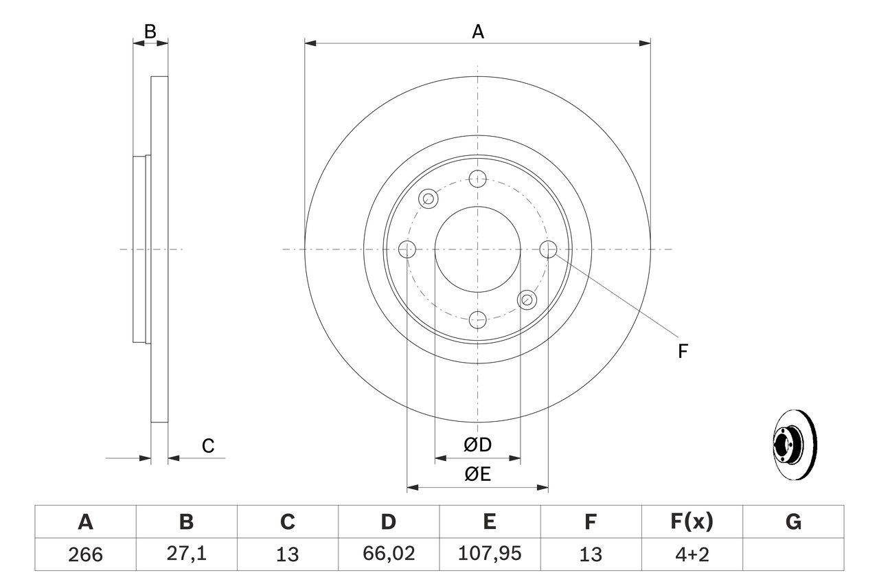 Bosch 0986479B51 Bremsscheibe