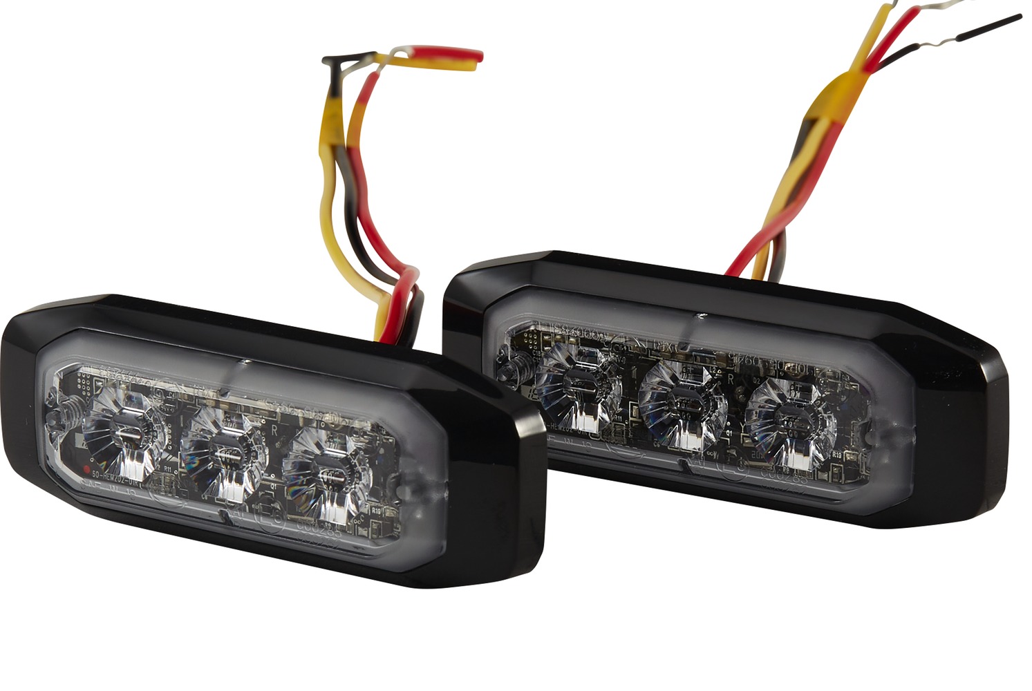 HELLA 2XD 014 563-601 LED-Blitz-Kennleuchte - BST-Slim - 12/24V - rot - Anbau/geschraubt - glasklar