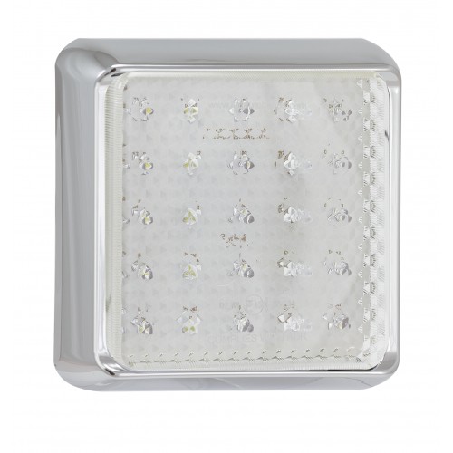 baetz LED Rückleuchte, Rückfahrleuchte, Serie 125, verchromt, 12/24 Volt, 145 mm x 145 mm, ECE geprüft