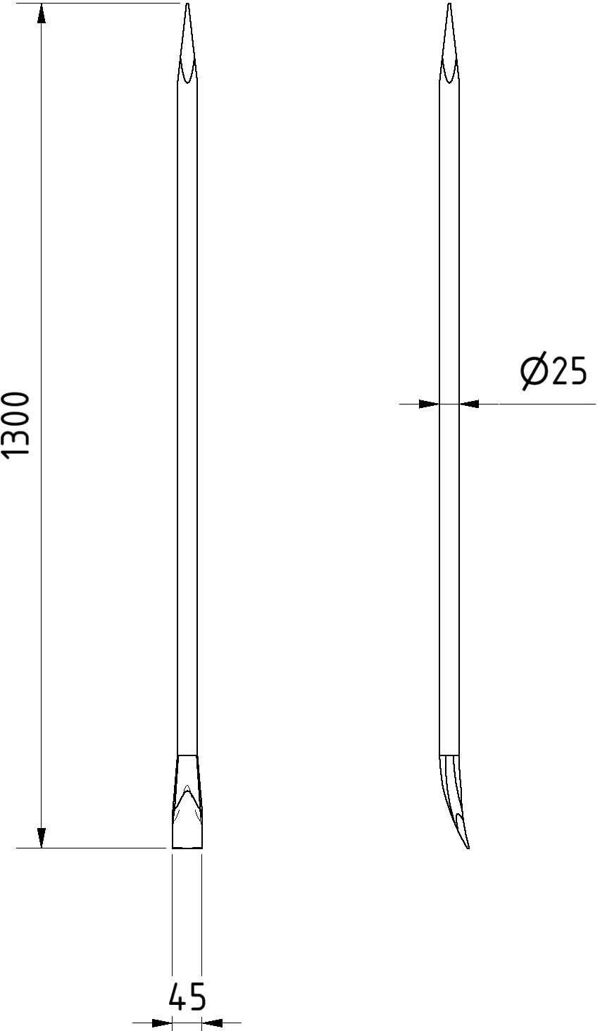 1f31643b-b7da-4c5b-9da9-496855fefafd Schake 10195-2R Brechstange aus Rundstah Ø 25 mm Rundstahl Lange: 1,30 m