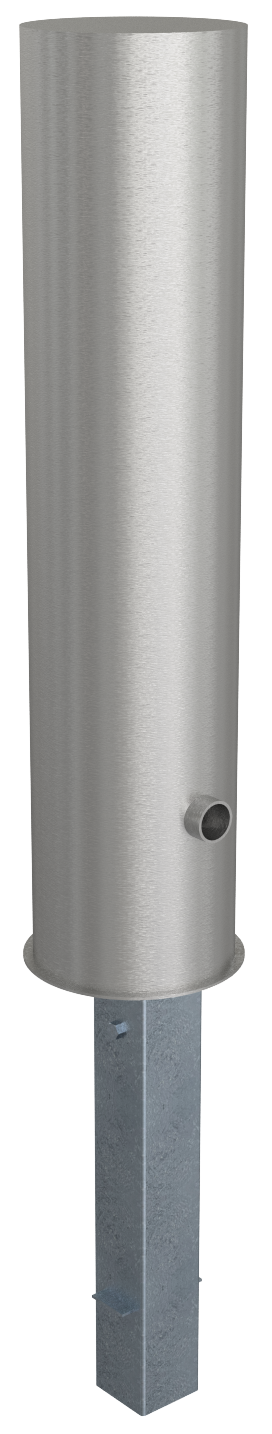 Schake 40204F Edelstahlpoller Ø 204 mm herausnehmbar, mit Dreikantverschluss

nach DIN 3223, selbsteinrastende Verriegelung

mit feuerv Höhe Überflur ca. 900 mm