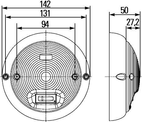 HELLA 2JA 998 569-017 Innenraumleuchte - 12V - P21W - Anbau - Lichtscheibenfarbe: glasklar