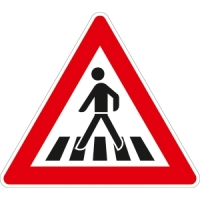Verkehrszeichen Fußgängerüberweg, Aufstellung rechts