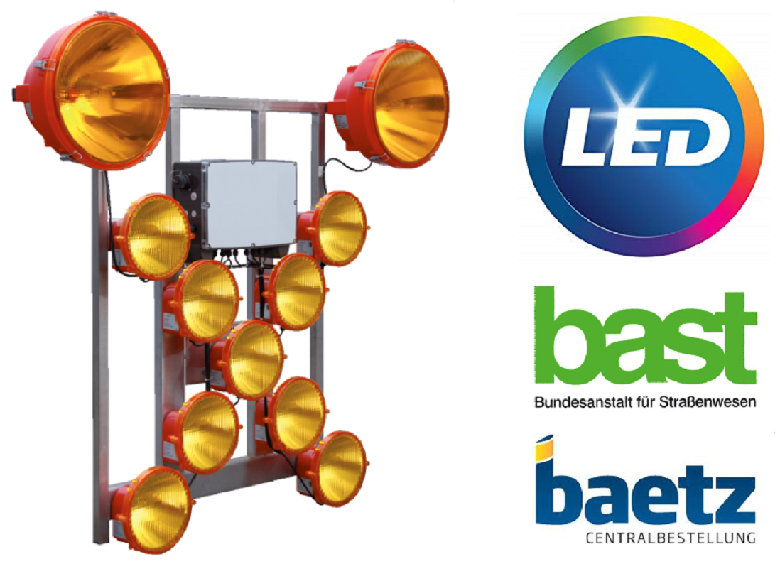 LED Leuchtkreuz / Blinkkreuz - Blinkpfeil HLK 9, 12/24 Volt