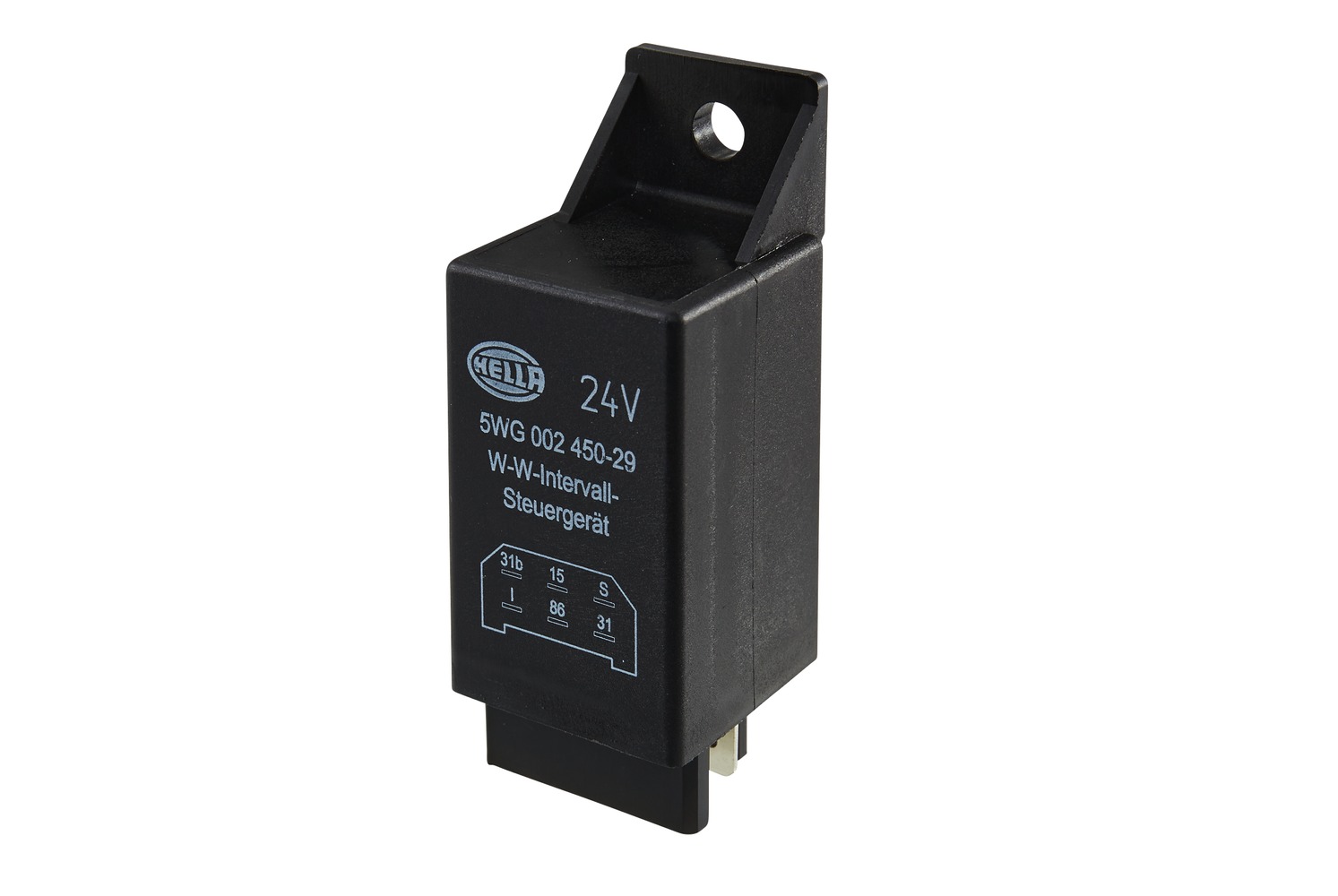HELLA 5WG 002 450-291 Relais, Wisch-Wasch-Intervall - 24V - 6-polig - mit Halter