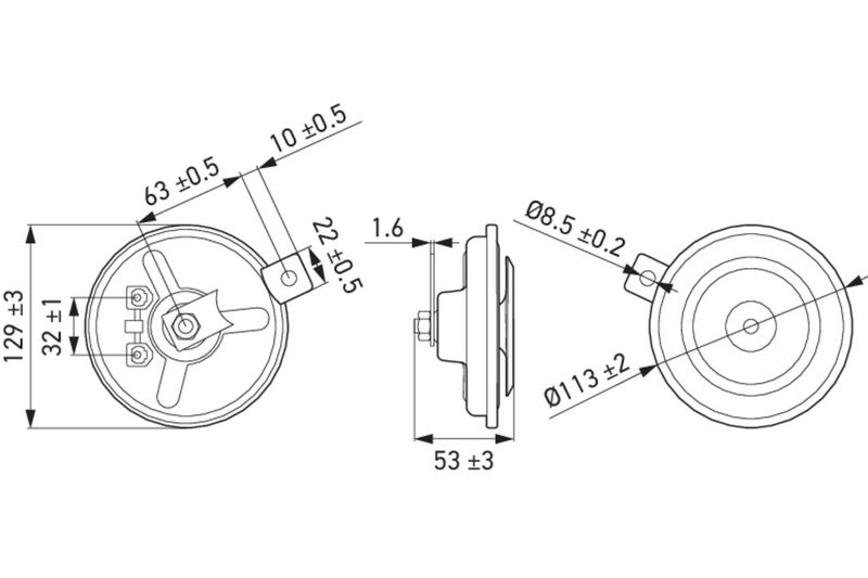 HELLA 3BA 002 768-082 Horn