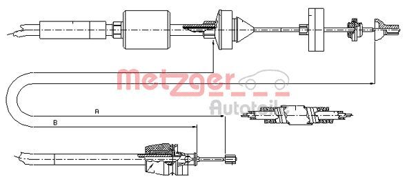 Metzger 10.2843 Seilzug, Kupplungsbetätigung