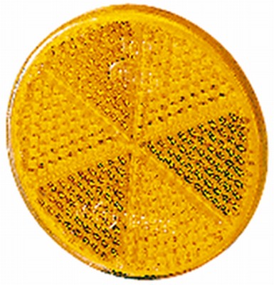 E830 HELLA 8RA 002 014-301 Rückstrahler - Lichtscheibenfarbe: gelb - geklebt