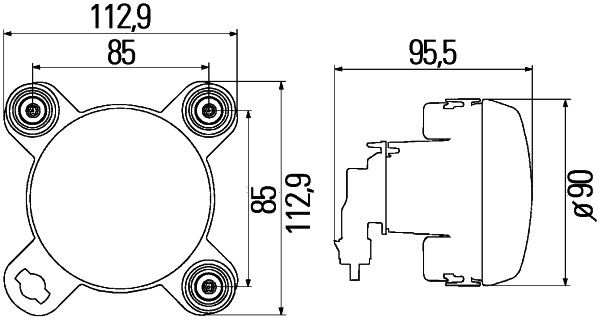 N362 HELLA 1K0 247 043-017 DE/FF/Halogen-Hauptscheinwerfer - 90mm Performance - 12V - rund - Referenzzahl