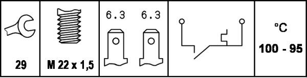 HELLA 6ZT 007 800-061 Temperaturschalter, Kühlerlüfter