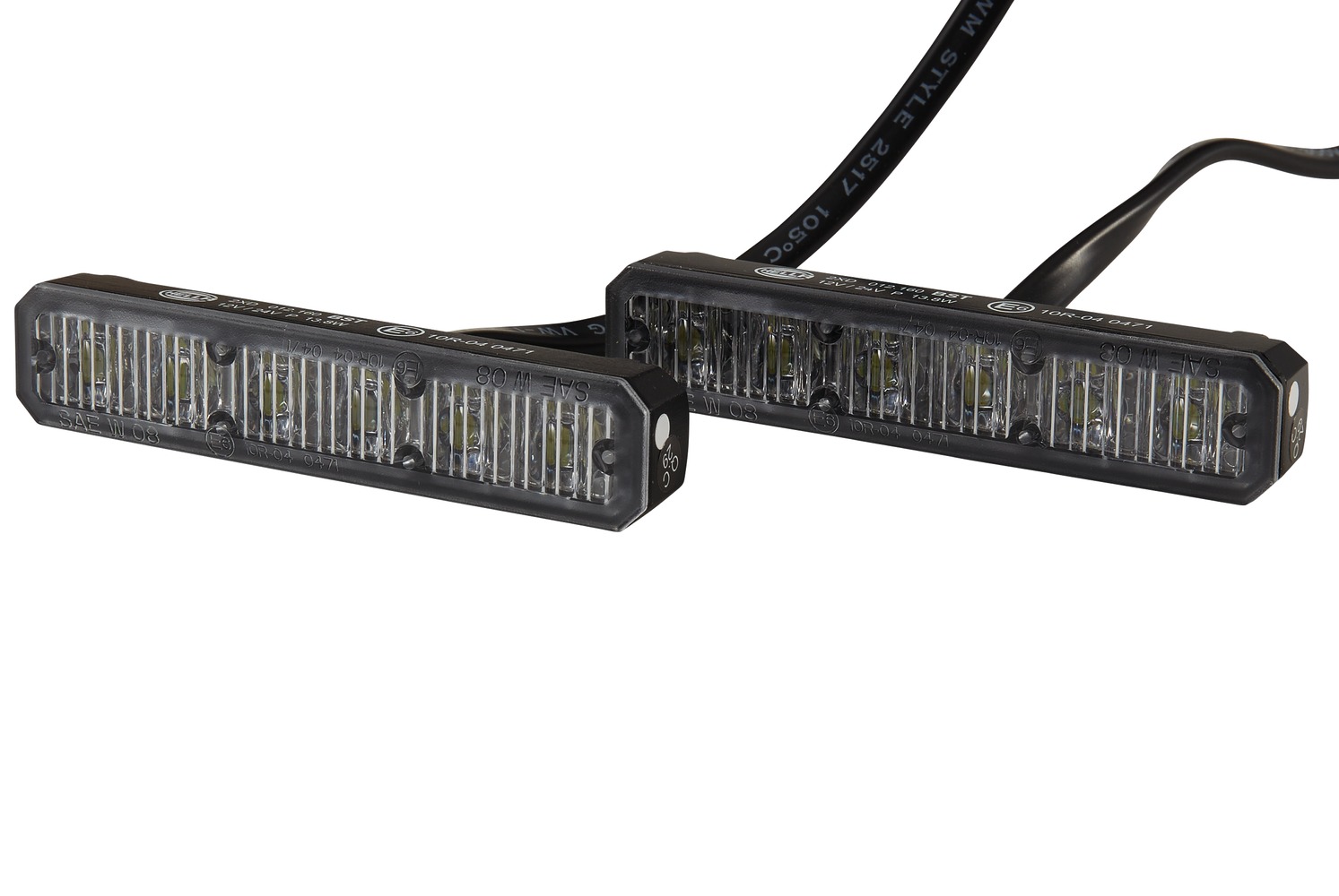 10104884a_AM0 HELLA 2XD 012 160-881 LED-Blitz-Kennleuchte - BST - 12/24V - weiß - Einbau/geschraubt - glasklar - w