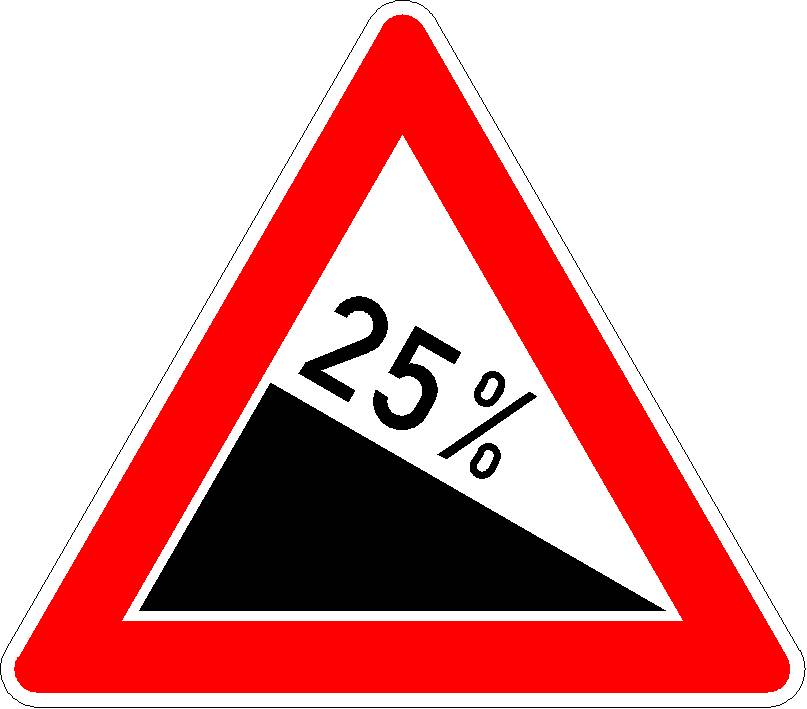 Verkehrszeichen Gefälle