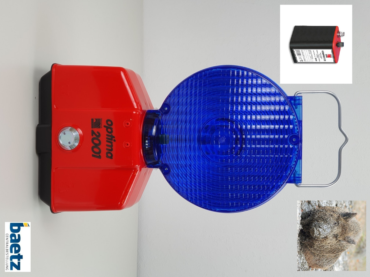 Wildschreck, zweiseitig blau, 50 Ah Batterie