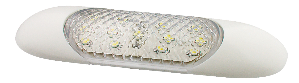 Schmale LED Innenraumleuchte, 100 mm, weiße Blenden, weiß, 12 Volt