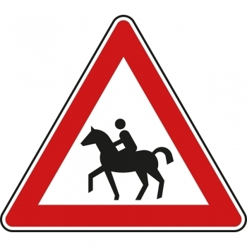 Verkehrszeichen Reiter, Aufstellung rechts
