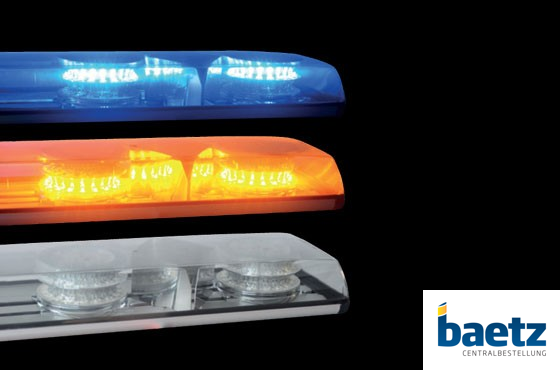 LED Warnbalken, Blau/Gelb getrennt schaltbar, Serie Germany, Made in Germany!