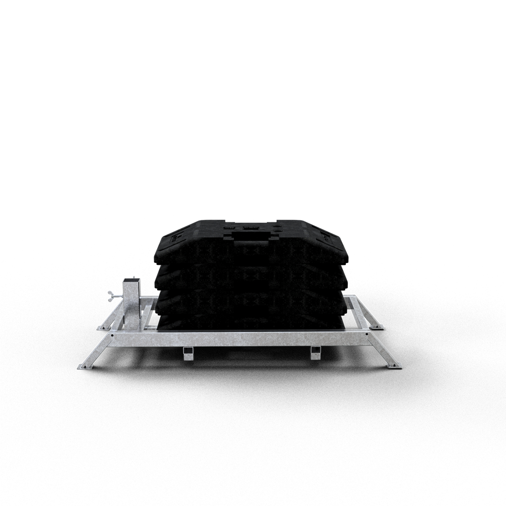 Schake 35304-2 Schilderständer  zur Aufnahme von 40 x 40 und  60 x 60 Schaftrohr Vorrichtung für 4 Fußplatten 