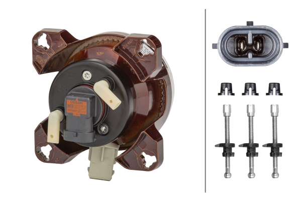 HELLA 1K0 008 191-131 FF/Halogen-Scheinwerfereinsatz, Fernscheinwerfer - 90mm Essential - 12V - rund