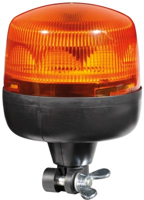 K0428 HELLA 2XD 012 878-017 Blitz-Kennleuchte - RotaLED - 12/24V - Rohrstutzen, flexibel - gelb