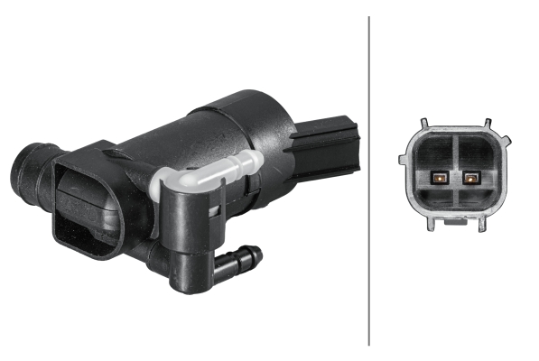 HELLA 8TW 006 848-151 Waschwasserpumpe, Scheibenreinigung - 12V - elektrisch - Anschlussanzahl: 2