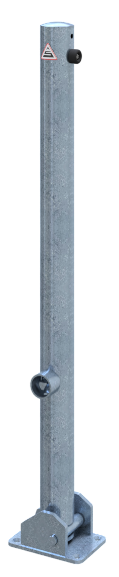 Absperrpfosten Stahl 60 mm, 1 Öse, gelb/schwarz Absperrpfosten Stahl 60 mm, 1 Öse, gelb/schwarz