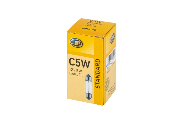 HELLA 8GM 002 092-121 Glühlampe - C5W - Standard - 12V - 5W - Sockelausführung: SV8,5-8 - Schachtel