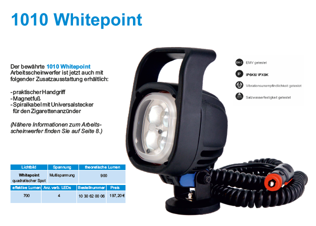baetz Hänsch, LED Arbeitsscheinwerfer, Whitepoint, Magnetfuß