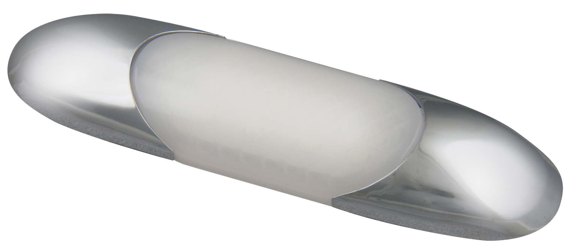 Schmale LED Innenraumleuchte, 100 mm, verchromte Blenden, weiß, 24 Volt