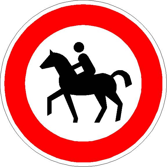 Verkehrszeichen Verbot für Reiter
