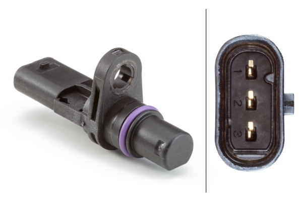HELLA 6PU 013 122-221 Sensor, Nockenwellenposition - 3-polig - geschraubt - mit Dichtungen