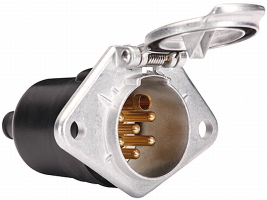 H585 HELLA 8JB 003 834-021 Steckdose - 24V - 7-polig - Stecker: Flachstecker - Metall - DIN/ISO: 3731