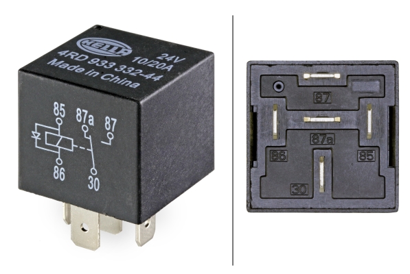HELLA 4RD 933 332-447 Relais, Arbeitsstrom - 24V - 5-polig - Wechsler - mit Löschdiode - Menge: 40