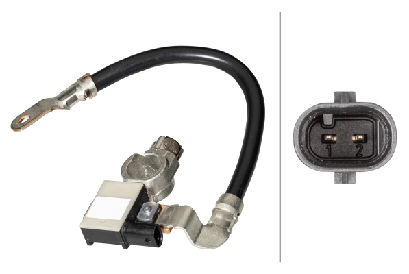 HELLA 6PK 010 840-911 Sensor, Batteriemanagement - 12V - geschraubt - Kabel: 217mm