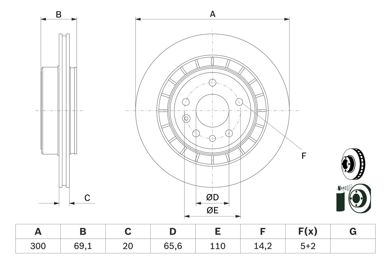 Bosch 0986479D49 Bremsscheibe