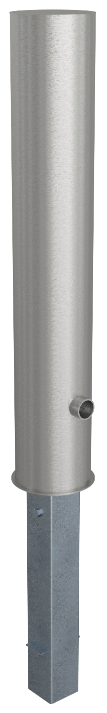 Schake 40154F Edelstahlpoller Ø 154 mm herausnehmbar, mit Dreikantverschluss

nach DIN 3223, selbsteinrastende Verriegelung

mit feuerv Höhe Überflur ca. 900 mm