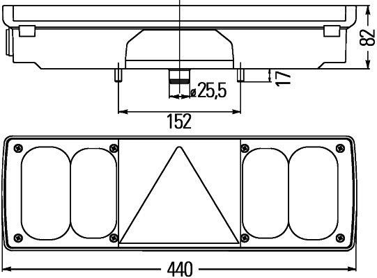 HELLA Heckleuchte "Krone" Hybrid 24V Anbau/geschraubt