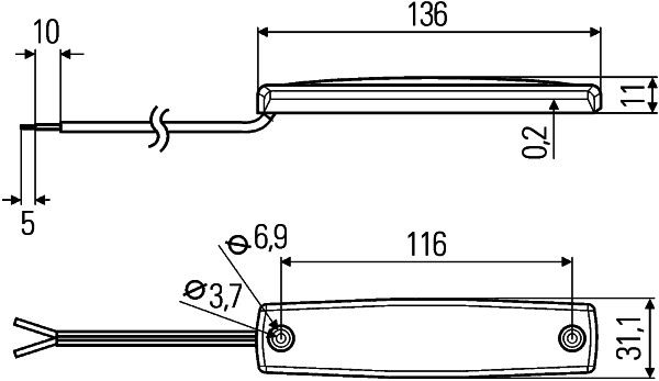 HELLA 2JA 343 660-407 Innenraumleuchte - Mini ThinLED - 12/24V - LED - Anbau