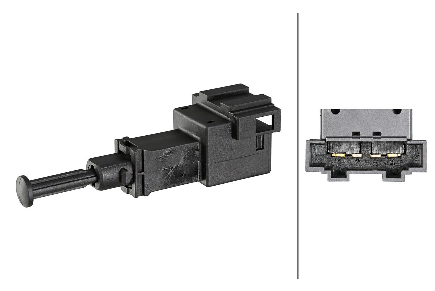 HELLA 6DD 008 622-731 Bremslichtschalter - 12V - Anschlussanzahl: 4 - Bajonett - Wechselschalter - e