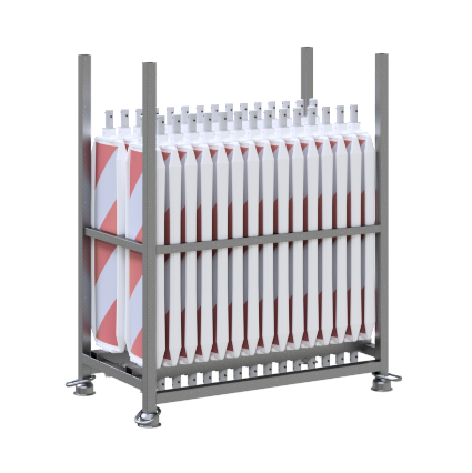 Schake 36055-5-SET SET mit 30 Baken auf Lager- und Transportpalette mit Folie Typ RA1/A, rot/weiß doppelseitig schraffiert Kunststoffbake Typ 60